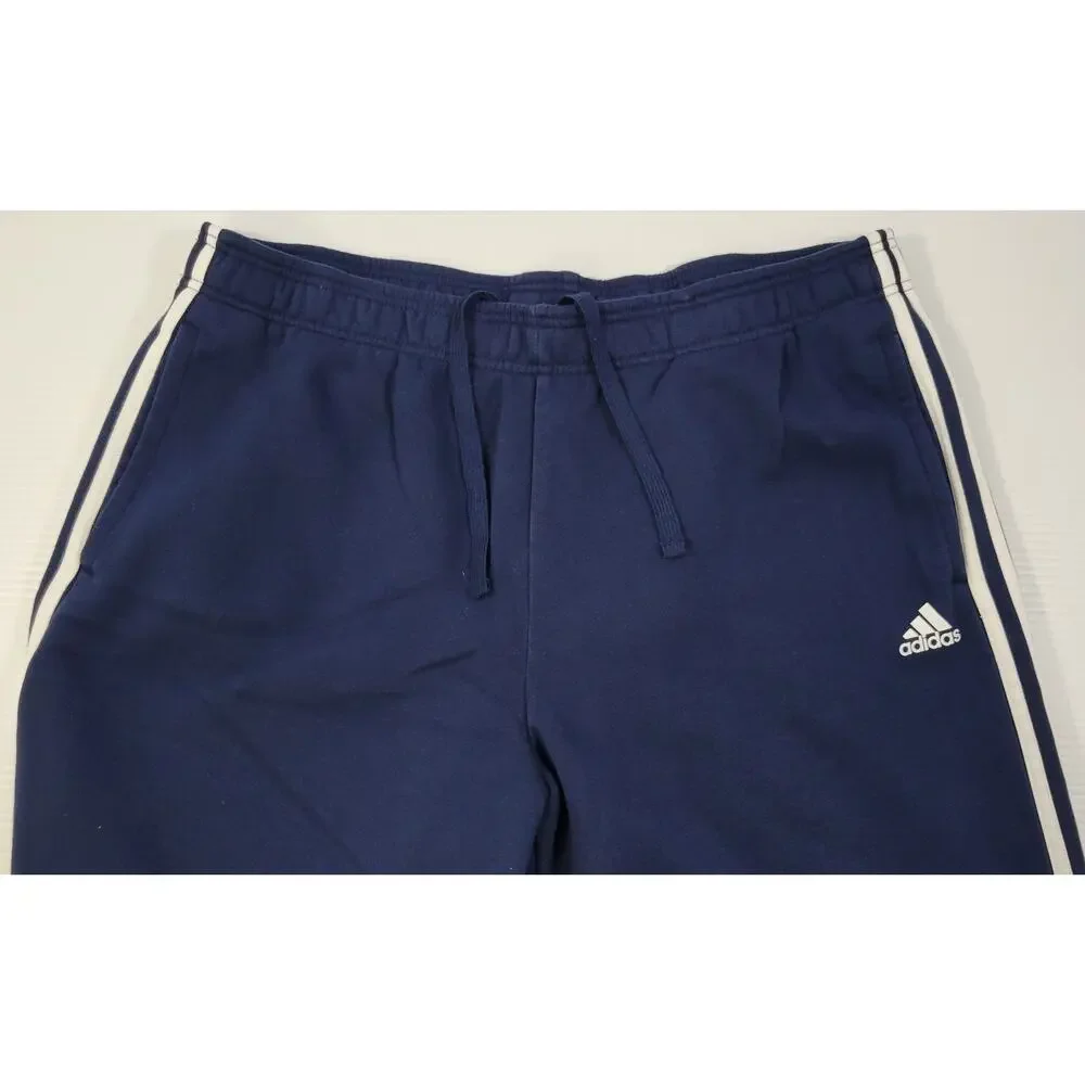 I9) Adidas Sportswear Men Fleece Tracksuit Navy Blue Hooded Sweatshirt Pants 2XL